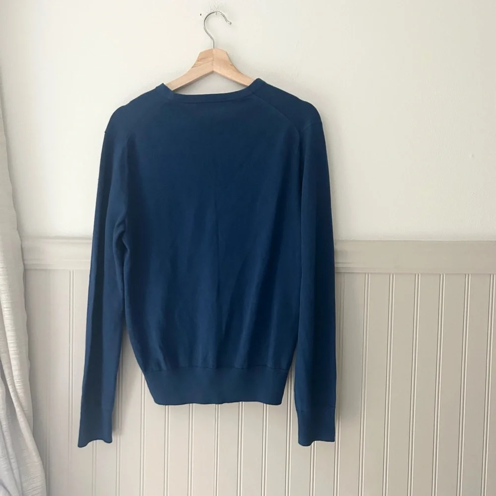 Banana Republic Men’s Small Navy V-Neck Luxury Silk Cashmere Blend Sweater